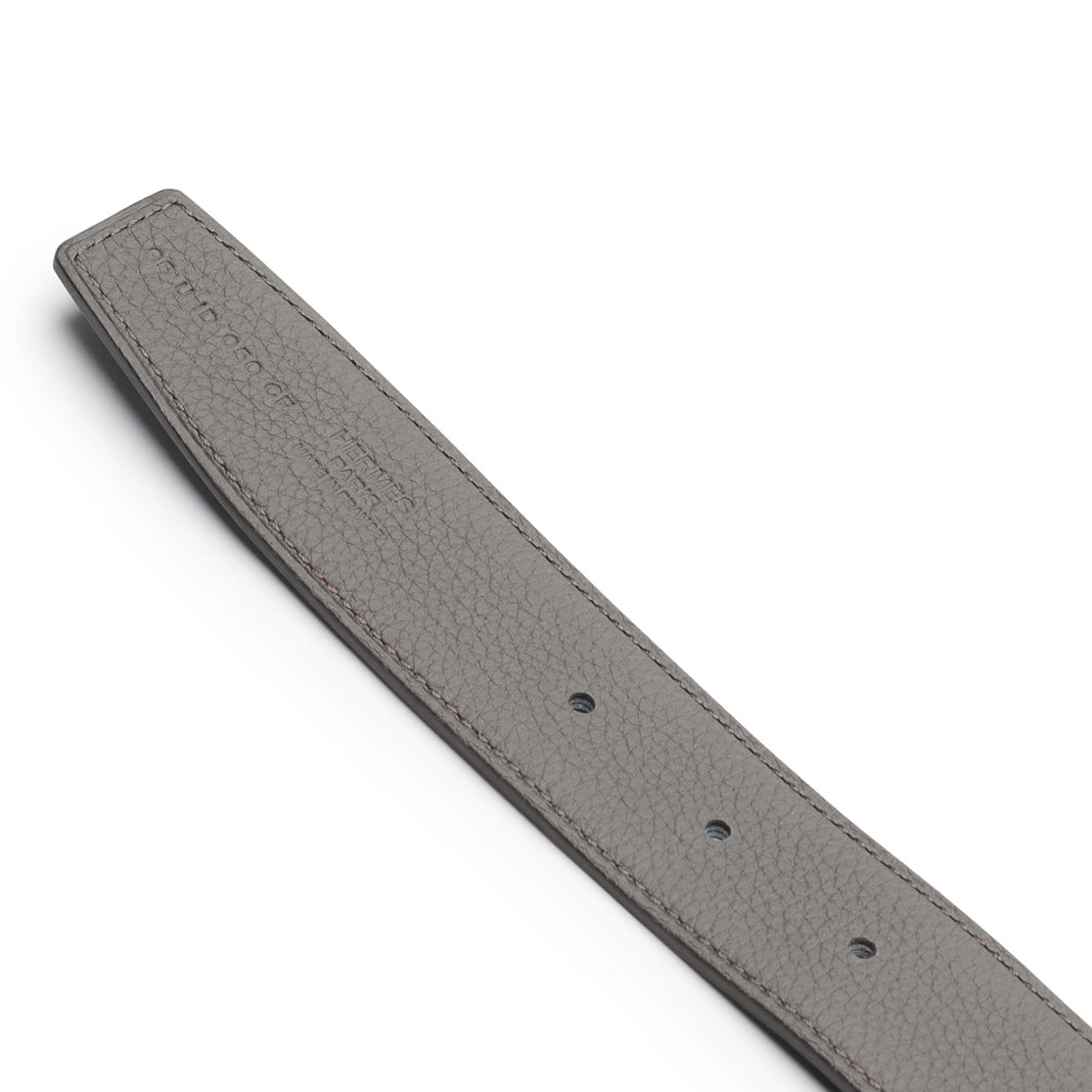 Reverse view of Hermes Paris H Buckle & Reversible Leather Strap 32mm Belt Noir Étain H064544CB86 | H073967CAAC095